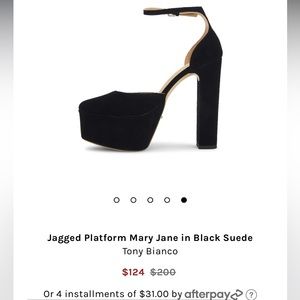 Tony Bianco Jagged Platform Mary Jane in Black Suede
